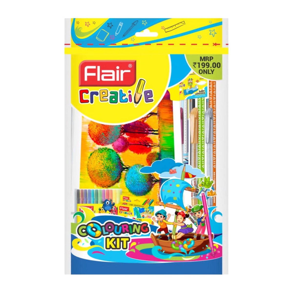 Flair Creative Colouring Kit | Assorted Set Of 11 Items