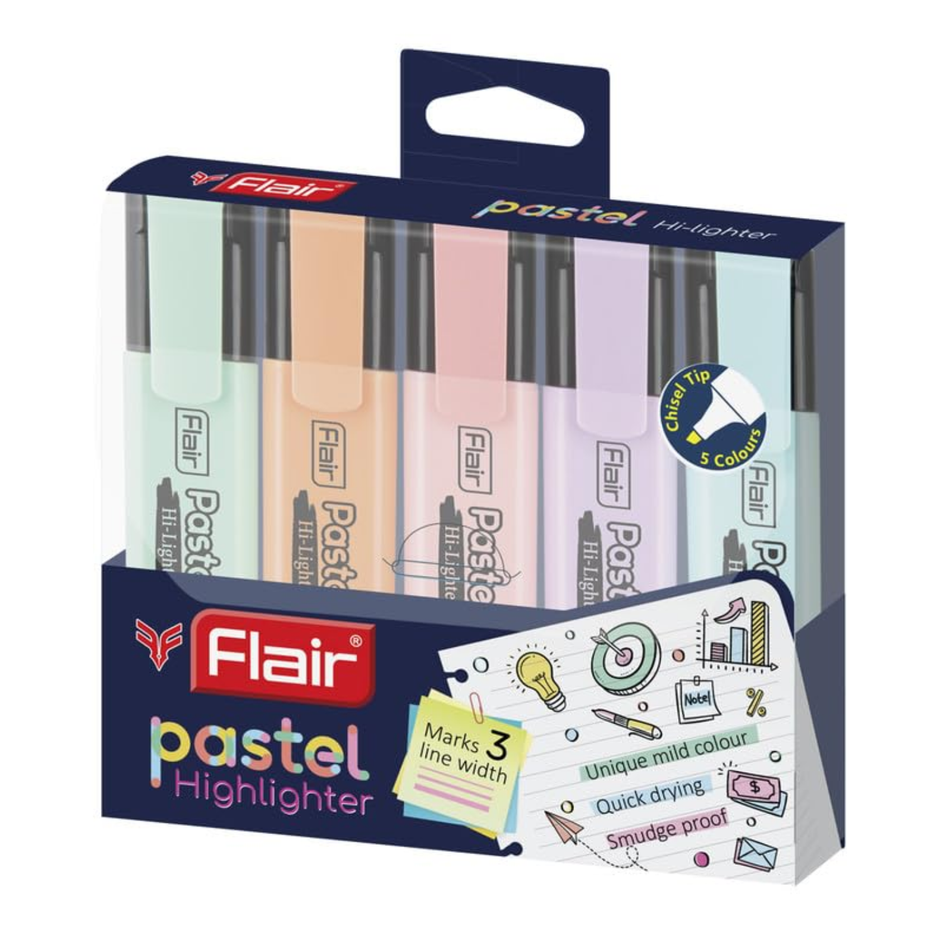 Flair Creative Pastel Highlighter | Set of 5 Shades