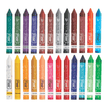 Flair Creative Triangular Wax Crayons 24 Shades in various colors arranged in a box for vibrant creativity.