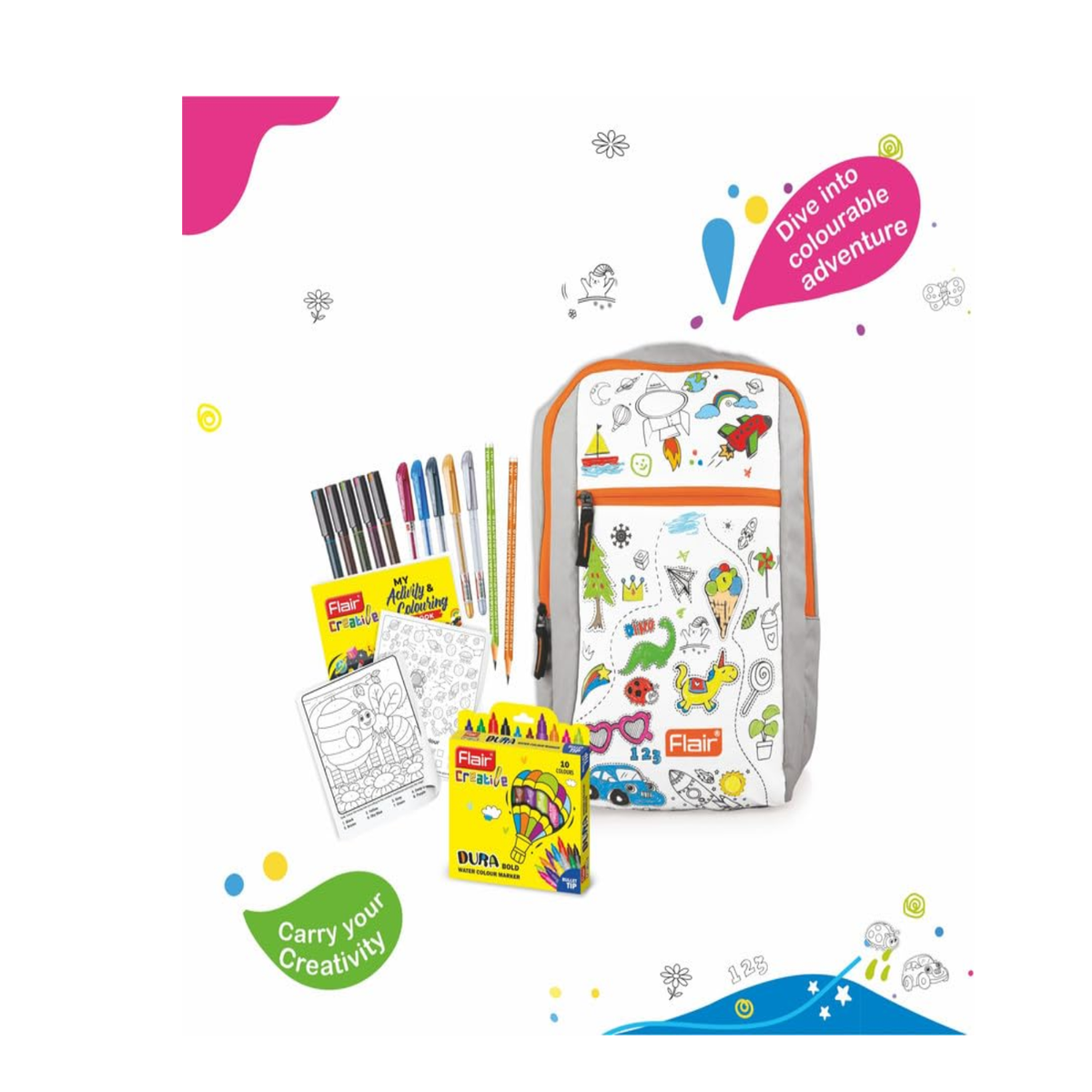 Flair Creative Splash Kit | Stationery Kit of 6 Items