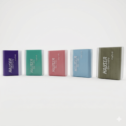 Hauser Artz Curve Eraser | Pack of 1 in various colors showcasing ergonomic design and durability.