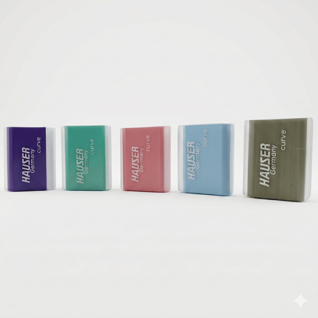 Hauser Artz Curve Eraser | Pack of 1 in various colors showcasing ergonomic design and durability.
