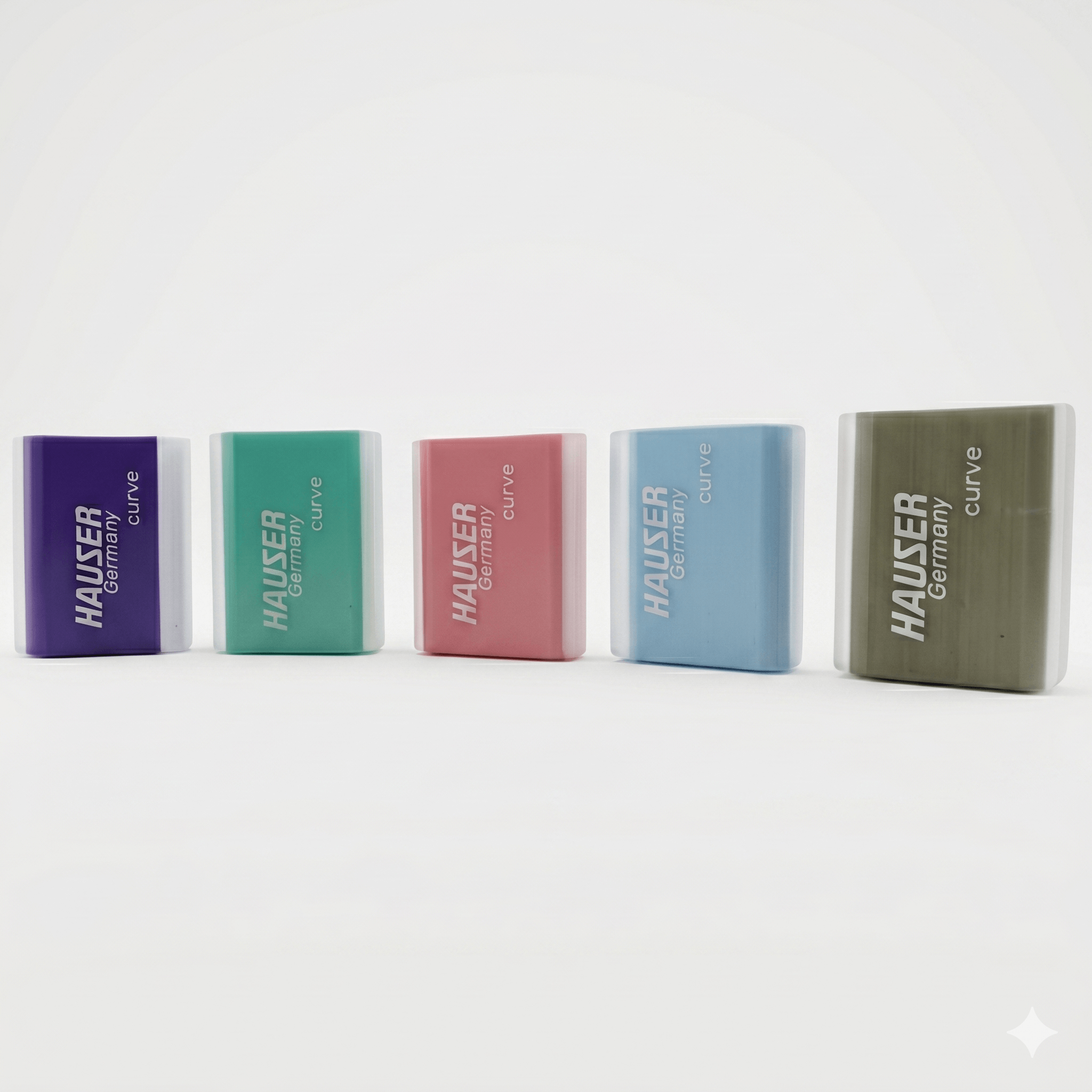 Hauser Artz Curve Eraser | Pack of 1 in various colors showcasing ergonomic design and durability.