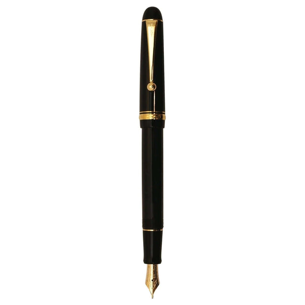 Pilot Custom 74 Black GT Fountain Pen with elegant rounded-end design and gold-plated trim.