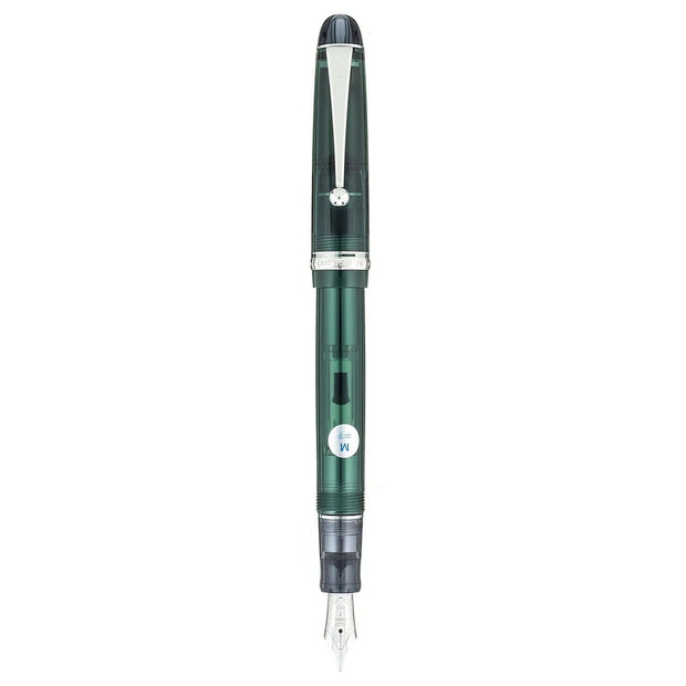 Pilot Custom 74 Tinted Green CT Fountain Pen showcasing its elegant design and translucent green barrel.