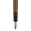 Pilot Custom 823 Amber Brown GT Fountain Pen nib and barrel with plunger filling mechanism.