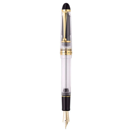 Pilot Custom 823 Clear GT Fountain Pen with clear barrel and gold trim showcasing its elegant design.