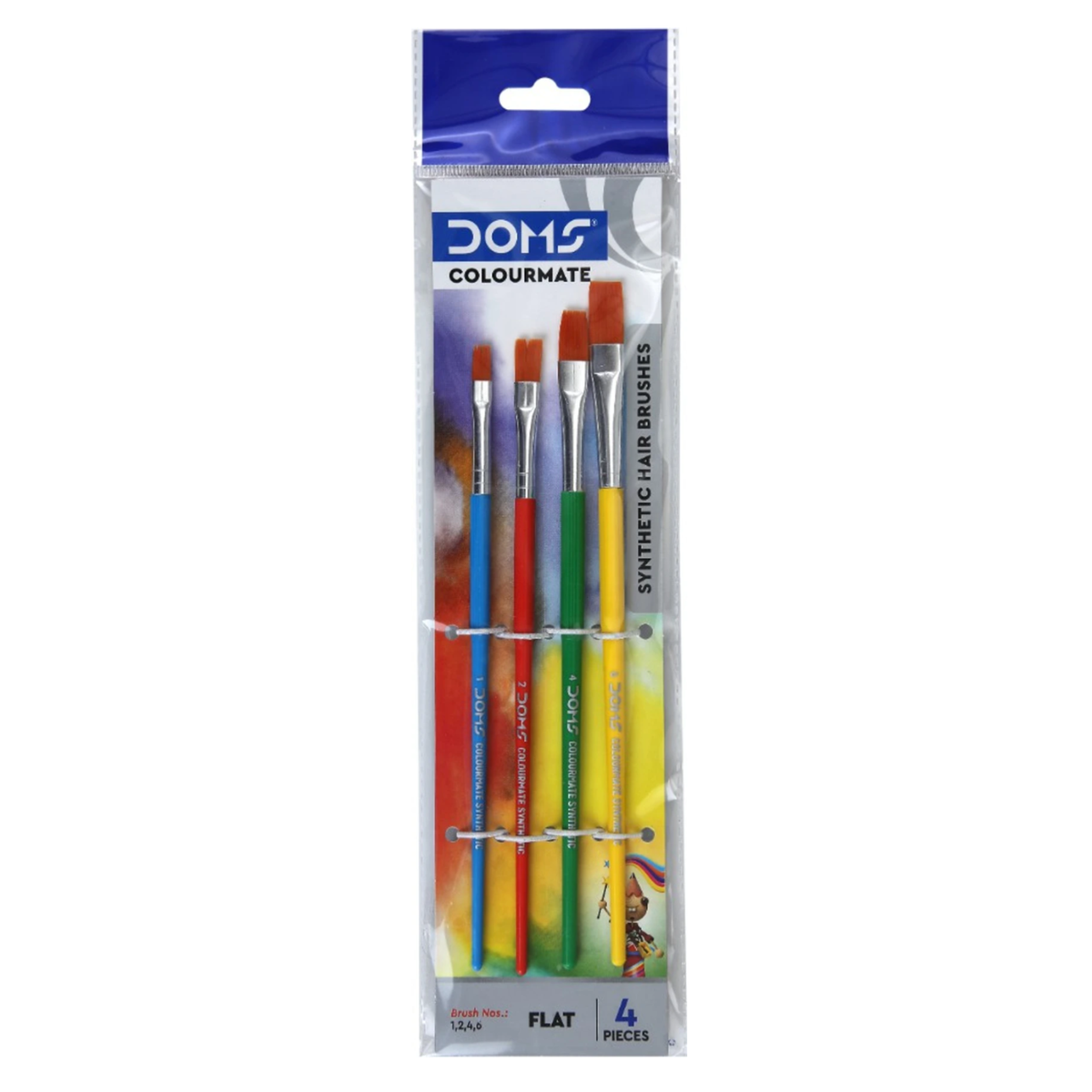 DOMS Colourmate Flat Paint Brush | Set of 4