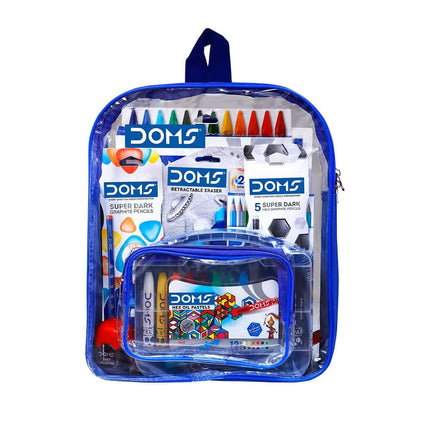DOMS Smart Kit | Comes With Transparent Zipper Bag | Combination of 12 Stationery Items