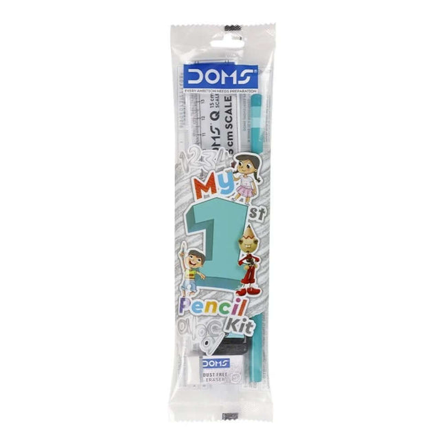 DOMS My 1st Pencil Kit | For Dark & Neat Writing | Includes Pencil, Scale, Sharpner & Eraser