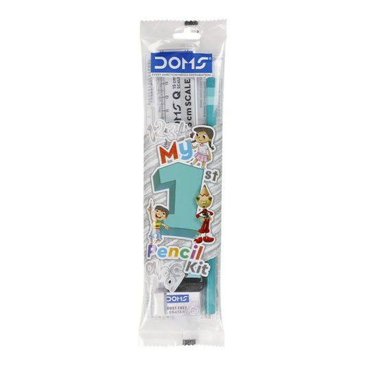 Doms My 1st Pencil Kit | For Dark & Neat Writing | Includes Pencil, Scale, Sharpner & Eraser
