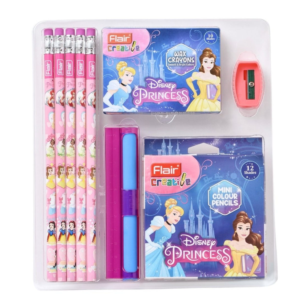 Flair Creative Disney Princess 150 Kit | Stationery Kit of 5 Items