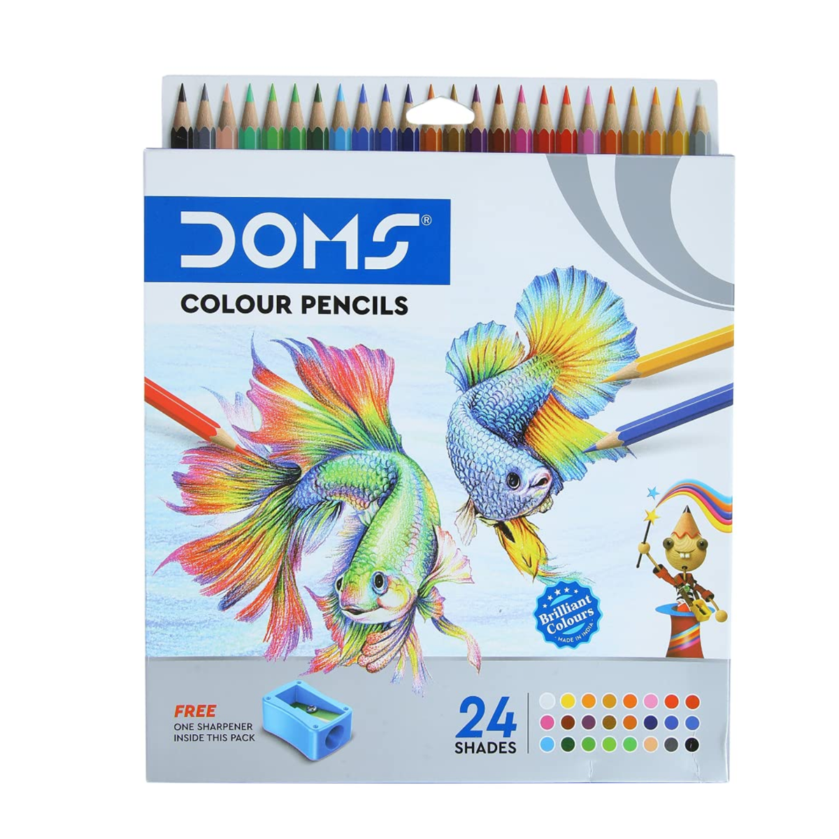 Doms Colour Pencil 24 Shades | Includes Sharpener