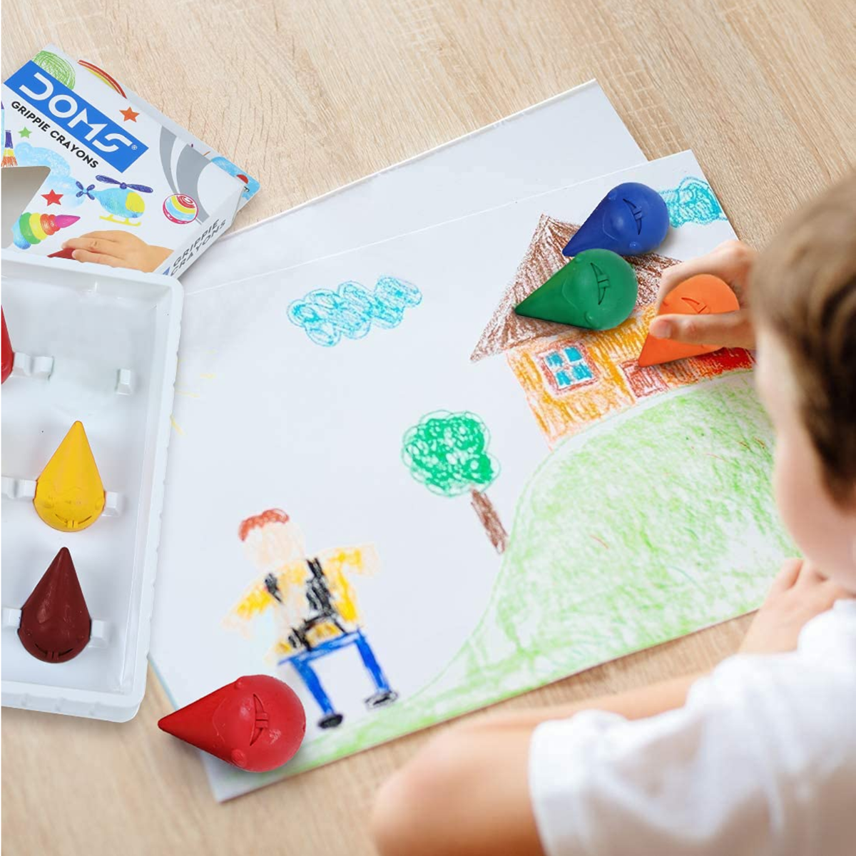DOMS Grippie Crayons | Set of 6 Shades