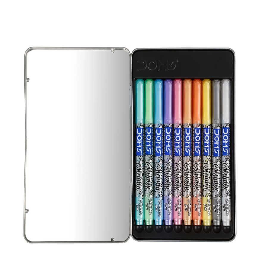 Doms Metallic Marker Pen | Set Of 10 Shades