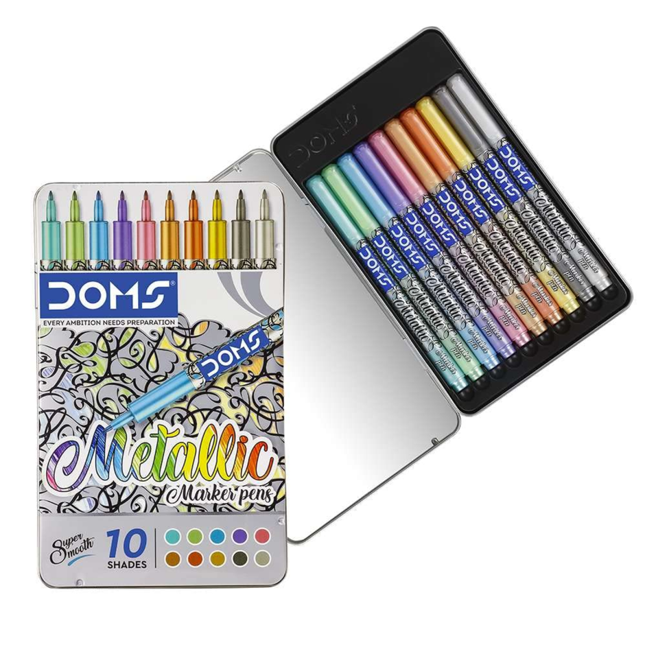 Doms Metallic Marker Pen | Set Of 10 Shades