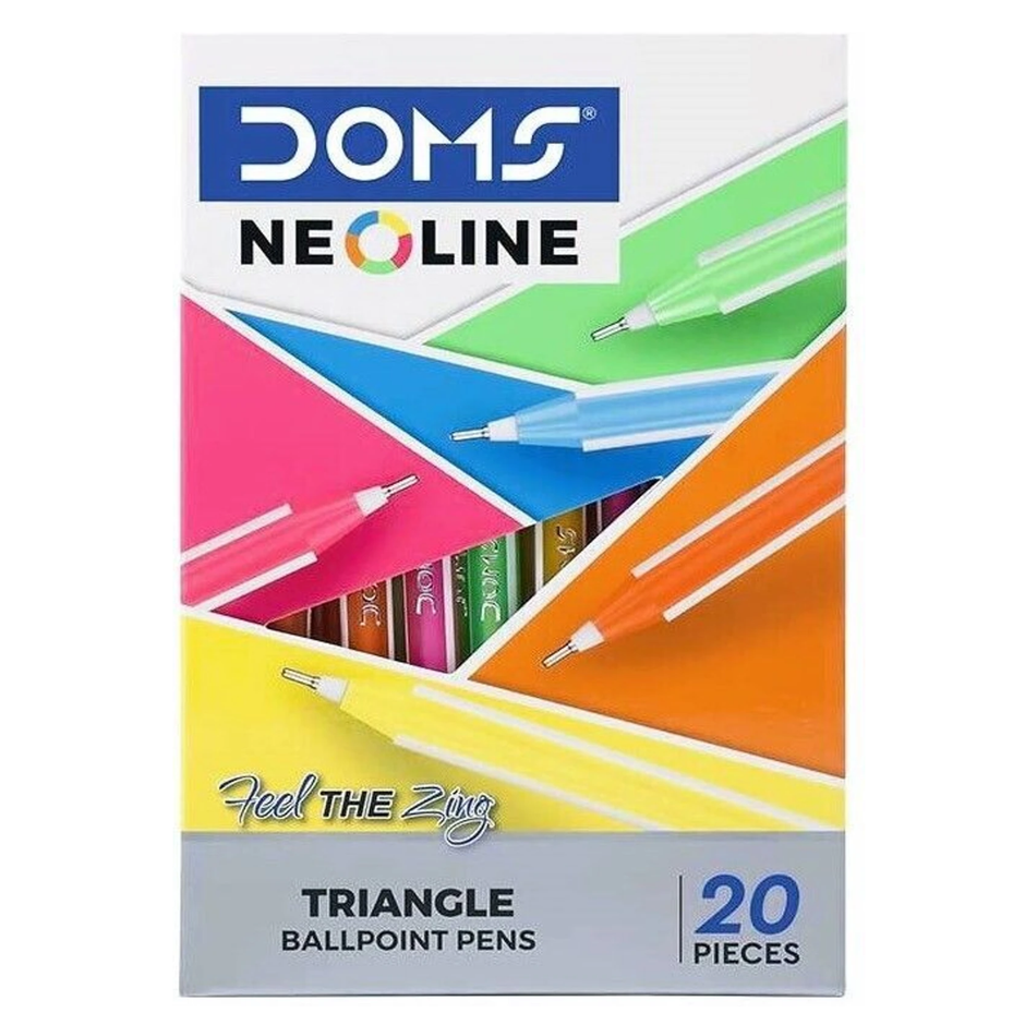 Doms Neoline Ball Pen | Pack of 20 | Ink Colour - Blue