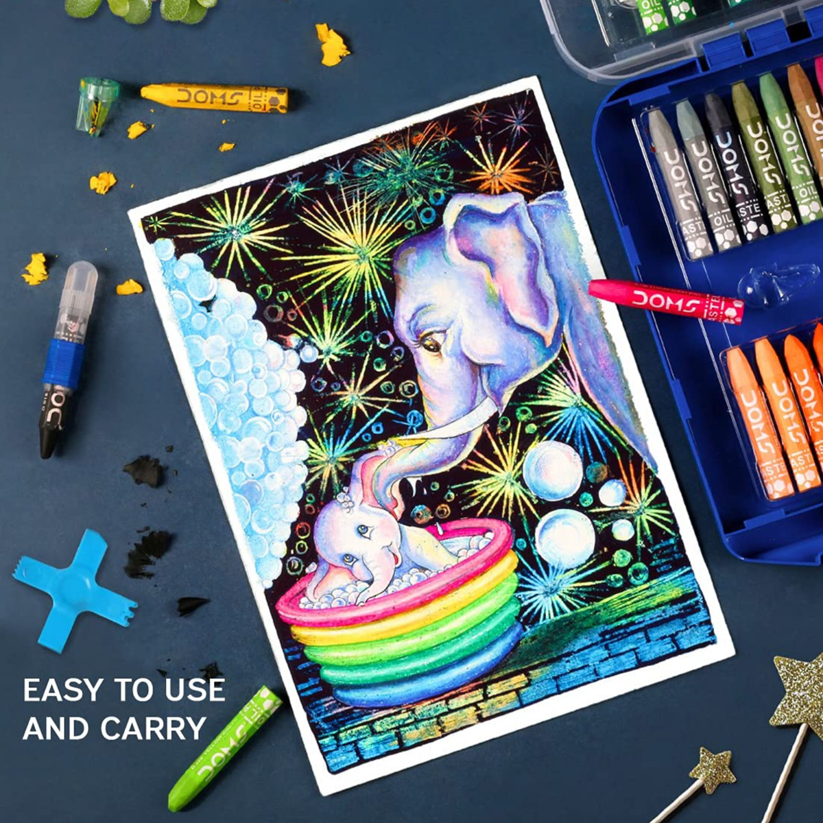 Doms Hexagonal Oil Pastels | Set of 12 Shades