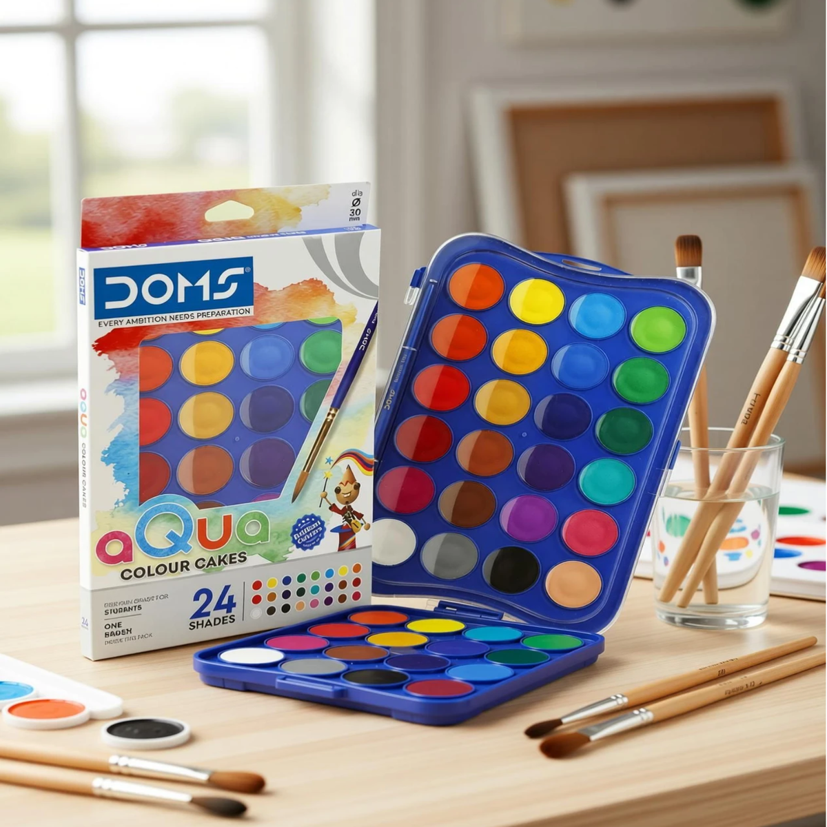 Doms Water Colour Cake 30MM | Set of 24 Shades