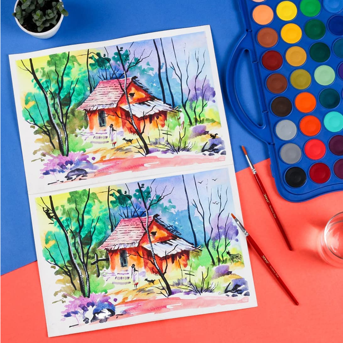 Doms Water Colour Cake 23mm | Set of 36 Shades
