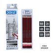 Doms Drawing Pencils | Pack of 6 | Includes Eraser