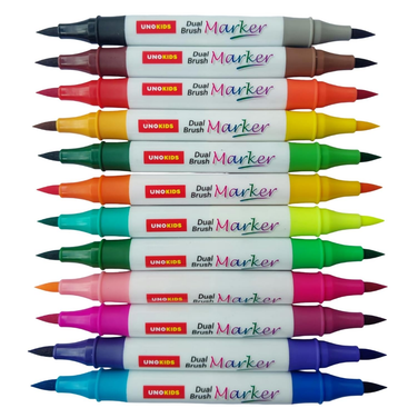 Unokids Dual Brush Pen Set of 24 Shades