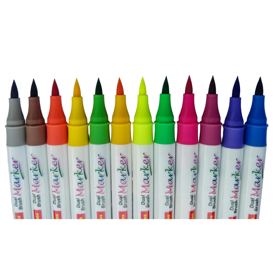 Unokids Dual Brush Pen Set of 24 Shades