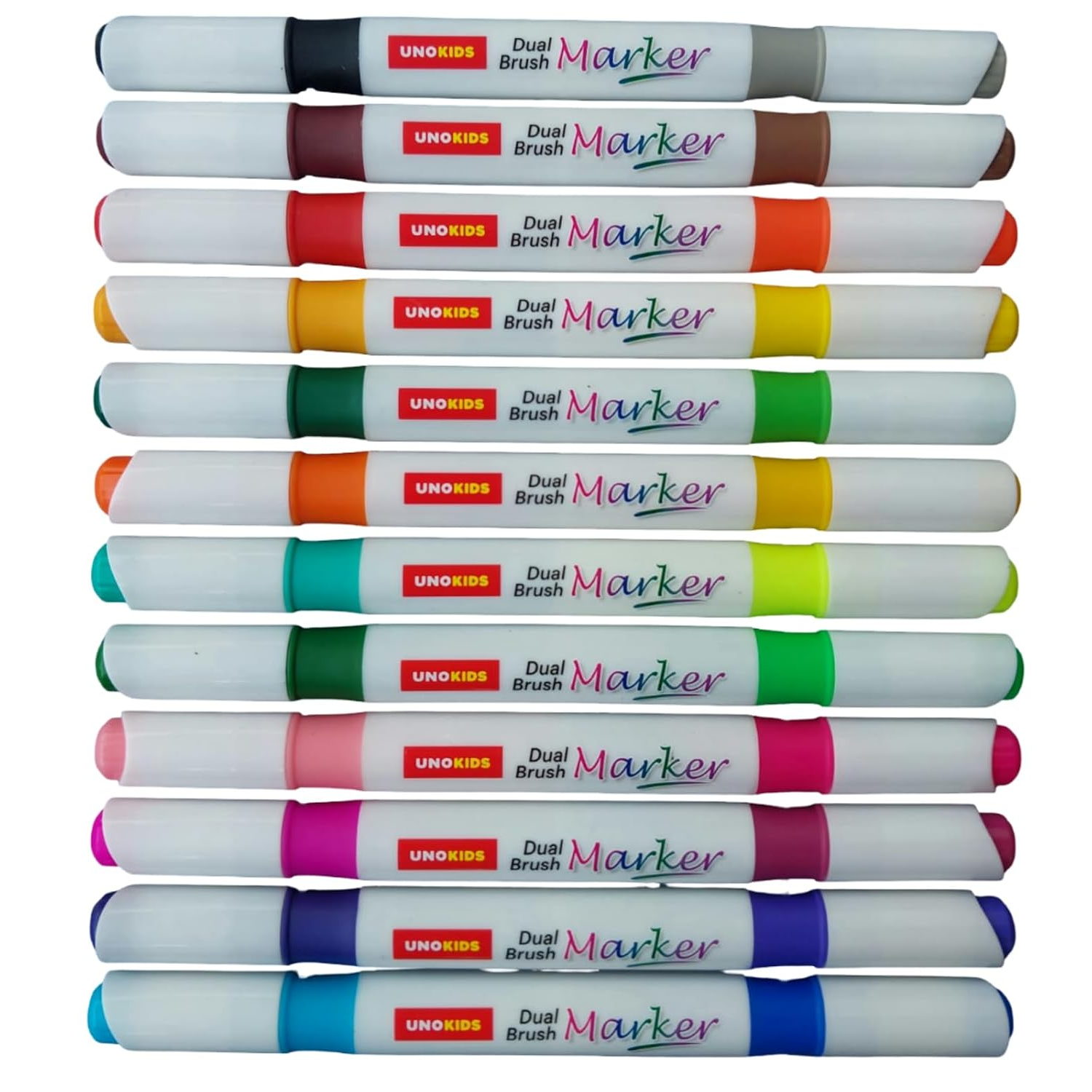 Unokids Dual Brush Pen Set of 24 Shades