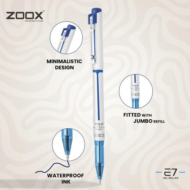 Zoox E7 Roller Gel Pen | Ink Colour - Blue and Black