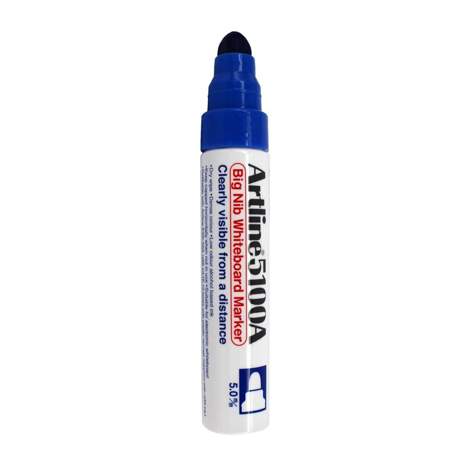 Artline EK-5100A White Board Marker | Ink Colour - Blue, Black, Red and Green - Blue Marker with bullet tip