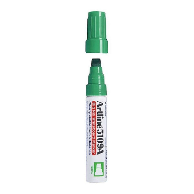 Artline EK-5109A White Board Marker | Ink Colour - Blue, Black, Red and Green - Green Marker with Cap Off
