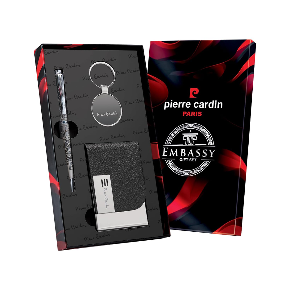 Pierre Cardin Embassy Gift Set | Set of Ball Pen, Card Holder & Key Chain