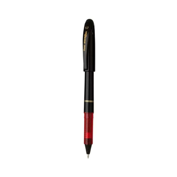 Pentel Energel BL117 Roller Gel Pen | Quick Dry Ink For Smudge-Free Writing in red color.