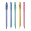 Pentel Energel BL417 Pastel Body Roller Gel Pen | Ink Colour - Blue with pastel colors of purple, blue, green, yellow, and pink.