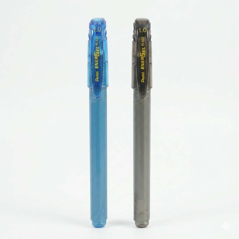 Pentel Energel BL420 Roller Gel Pen | Quick Dry Ink For Smudge-Free Writing in blue and black.