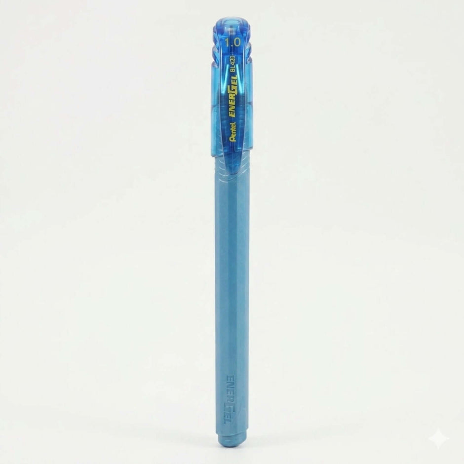 Pentel Energel BL420 Roller Gel Pen | Quick Dry Ink For Smudge-Free Writing in blue color.