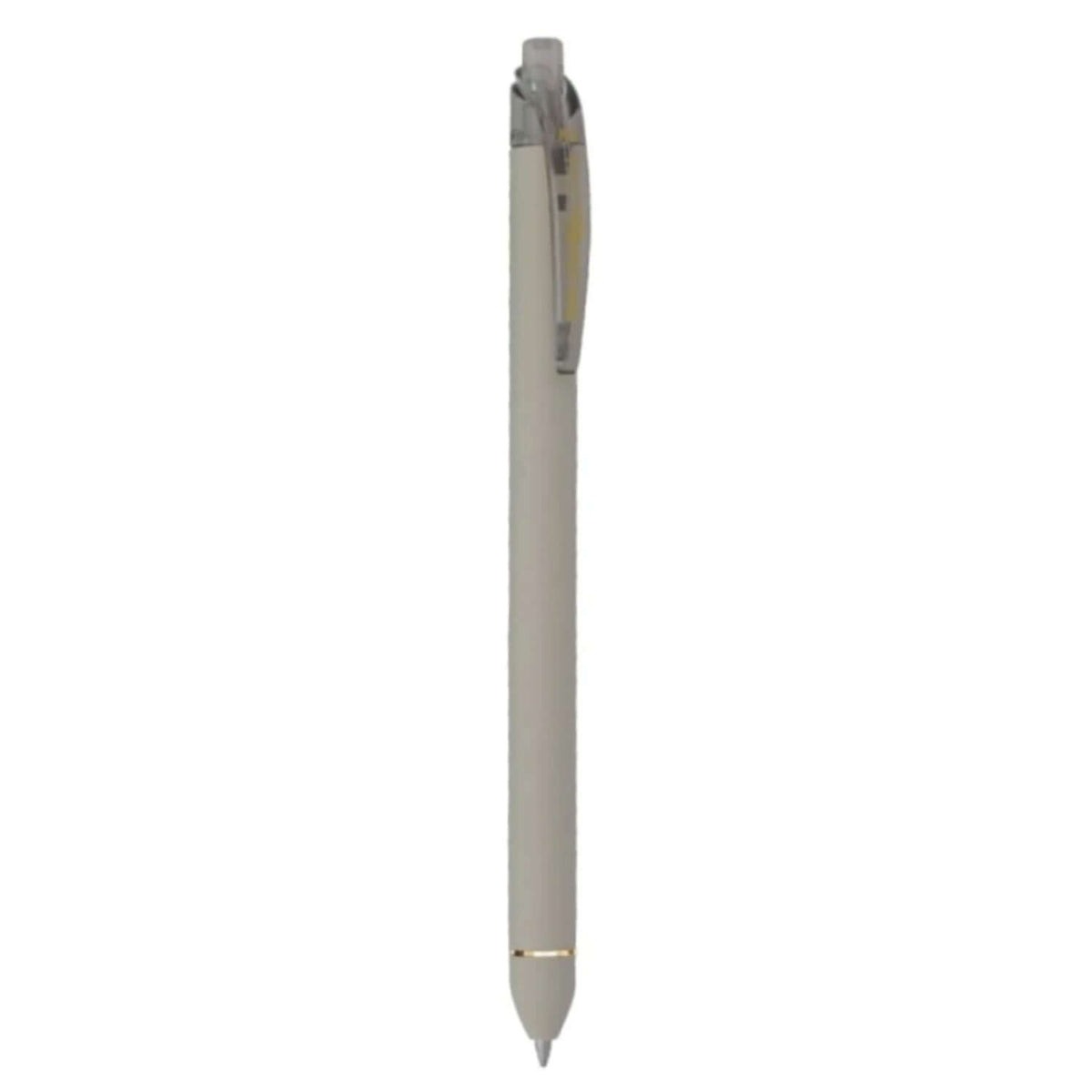 Pentel Energel Click BL437R3 Roller Gel Pen | Quick Dry Ink For Smudge-Free Writing in light gray color.