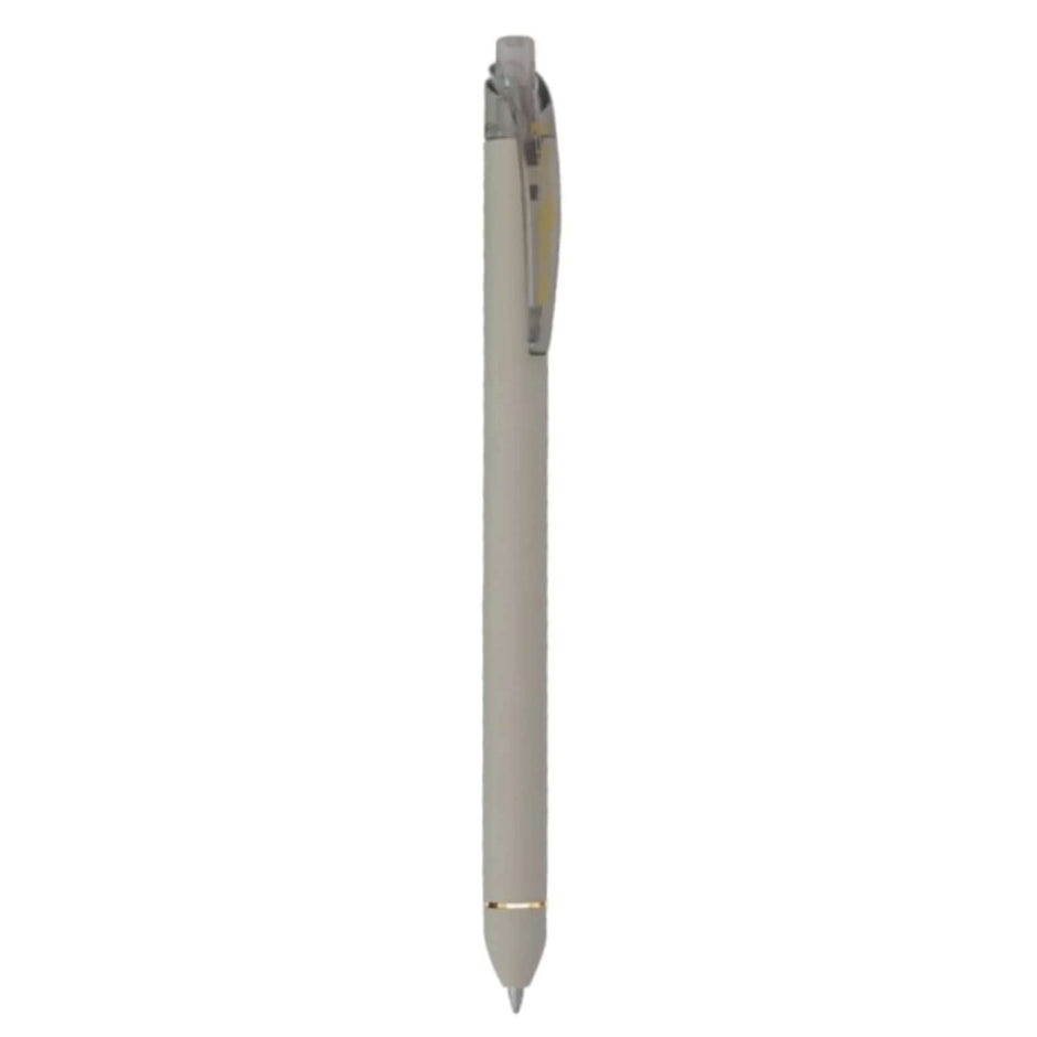 Pentel Energel Click BL437R3 Roller Gel Pen | Quick Dry Ink For Smudge-Free Writing in light gray color.