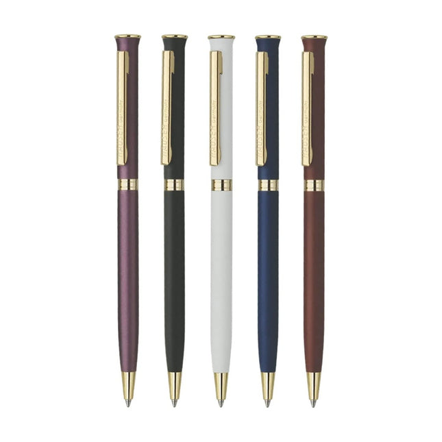 Hauser Epic Gold Ball Pen | Ink Colour - Blue and other luxury ballpoint pens in a line-up.