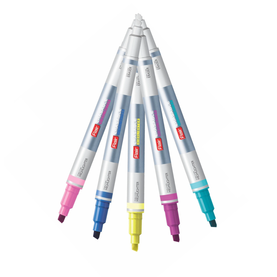 Flair Erasable Highlighter Set of 5 Shades