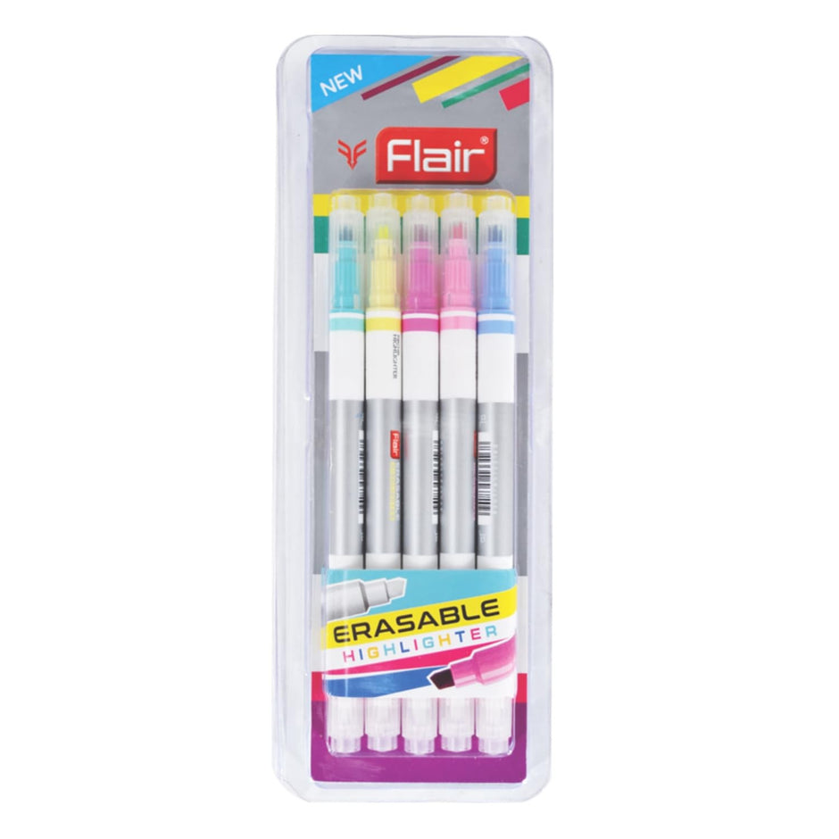 Flair Erasable Highlighter Set of 5 Shades