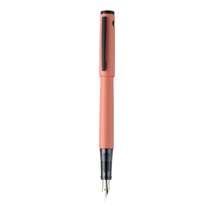 Pilot Explorer Fountain Pen FP-EX3 in matte coral finish featuring a stainless steel nib and snap cap design.