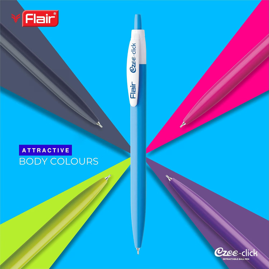 Flair Ezee Click Ball Pen | Ink Colour - Blue