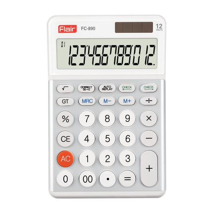 Flair FC-890 12 Digits Desktop Calculator with large display and tactile keys.