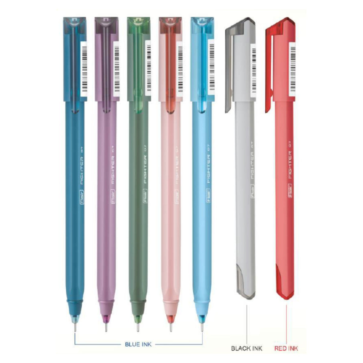 Flair Fighter Ball Pen | Ink Colour - Blue, Black and Red