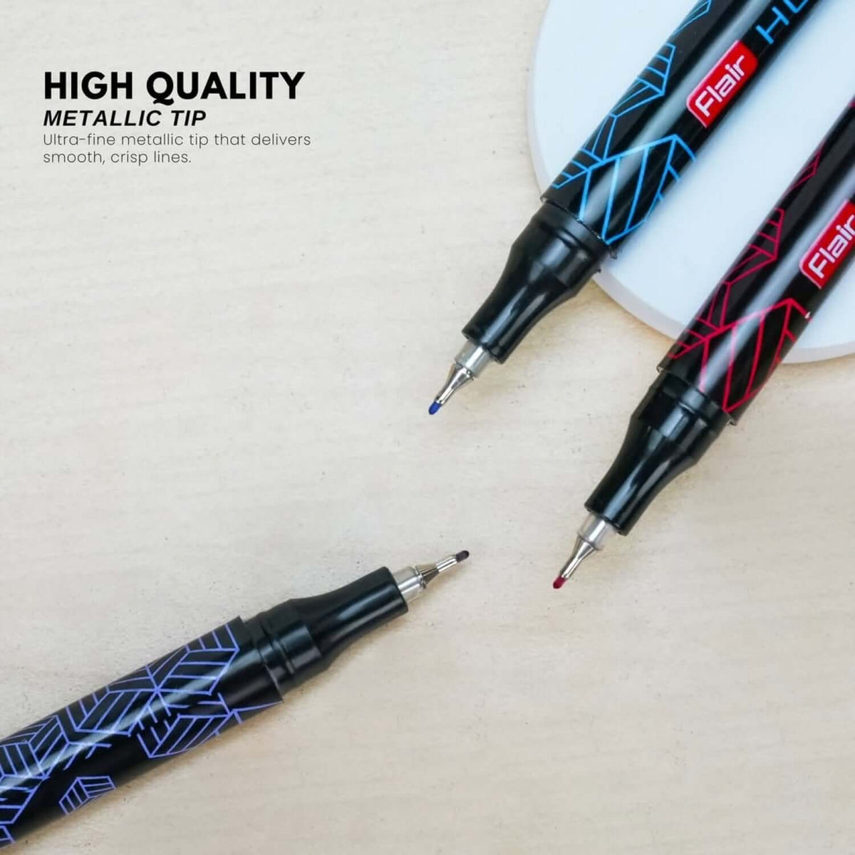 Flair Creative Art Tangle Kit | Stationery Kit of 2 Assorted Items featuring high quality metallic tip fineliners.