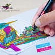 Flair Creative Art Tangle Kit | Stationery Kit of 2 Assorted Items featuring vibrant coloring and detailed patterns.