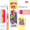 Flair Creative Marvel Avengers 30 Kit | Stationery Kit of 4 Items featuring crayons, pencil, and sharpener.