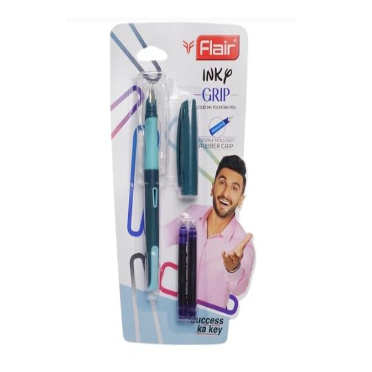 Flair Inky Grip Fountain Pen | Includes 2 Cartridges