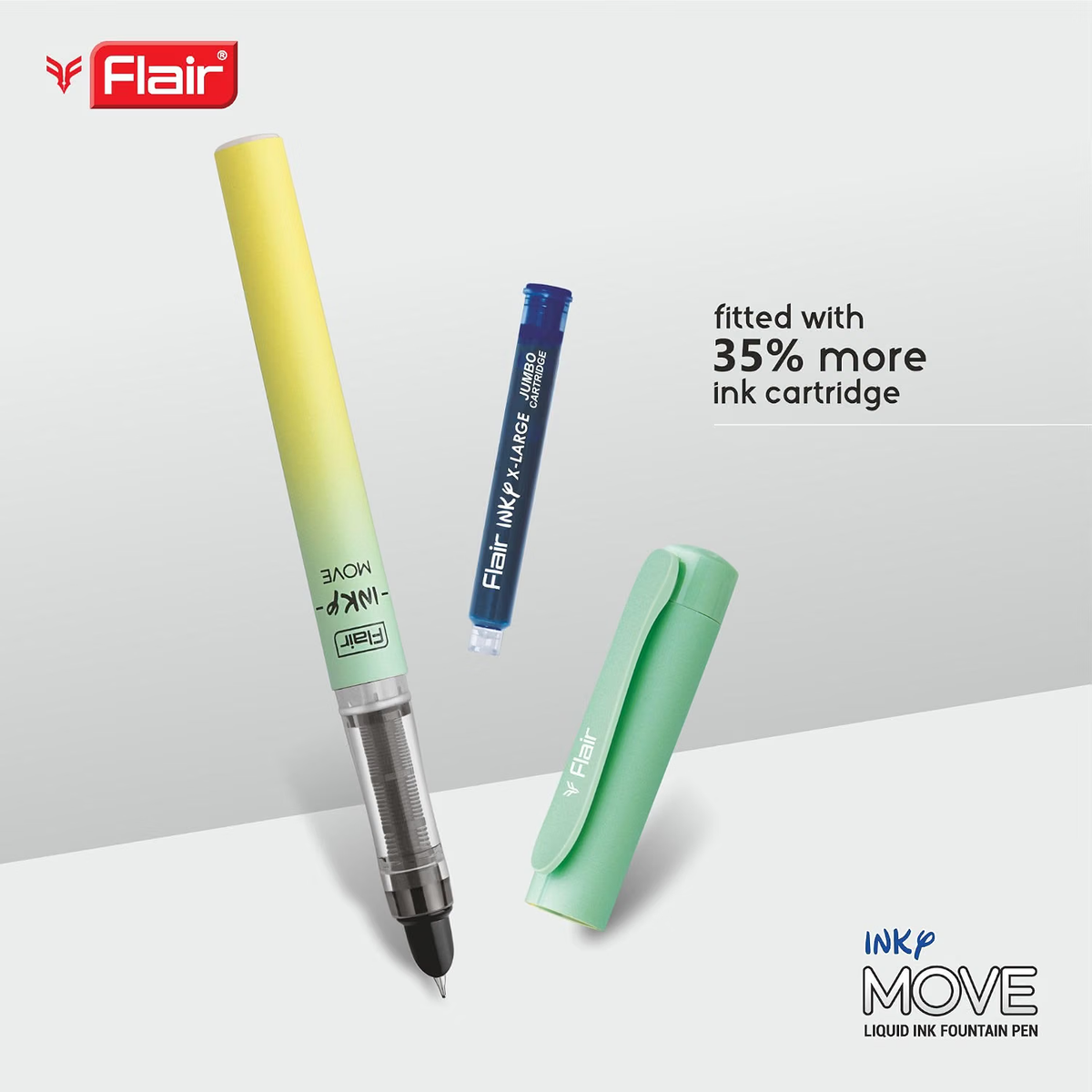 Flair Inky Move Fountain Pen | Includes 2 Cartridges